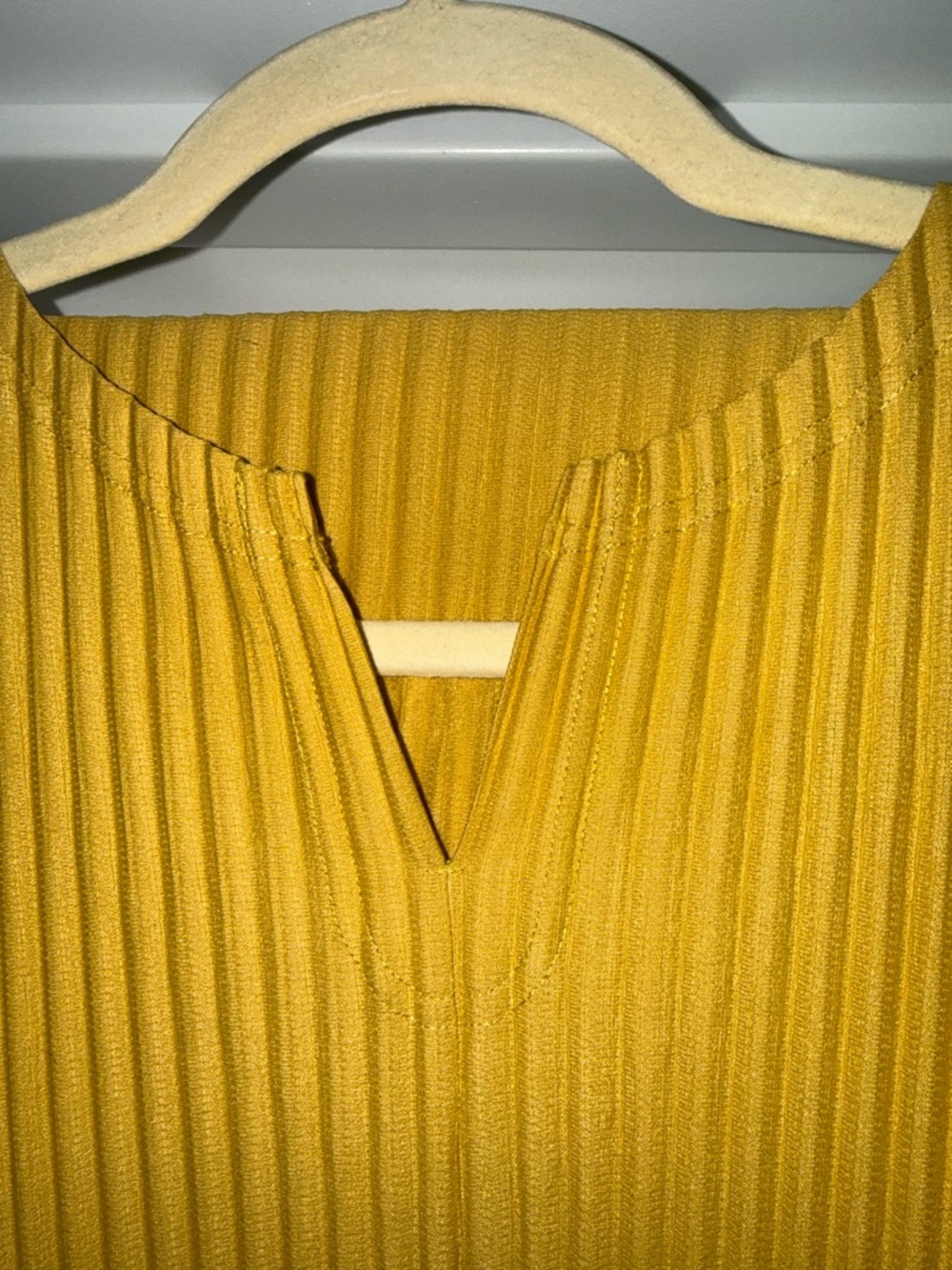 Homme Plissé Issey Miyake Mustard Yellow Pleated Men's Shirt Size XL 4 - Picture 8 of 15
